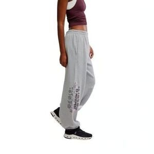 Free People FP Movement All Star Graphic Print Pants Smocked Mid-Rise XL 286624